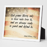 Daniel Webster God and Liberty Plaque