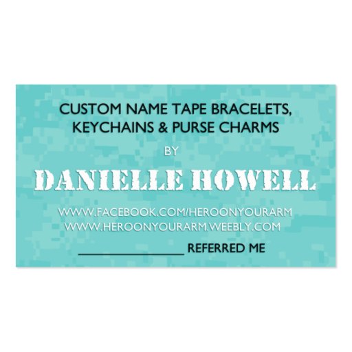 Danielle's Business Cards (back side)