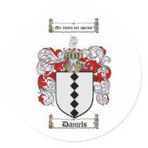 DANIELS FAMILY CREST - DANIELS COAT OF ARMS stickers by heraldics DANIELS FAMILY CREST - DANIELS COAT OF ARMS stickers