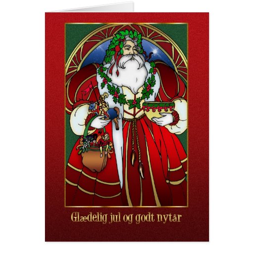 Danish Christmas Card - Santa Claus - Glædelig jul | Zazzle