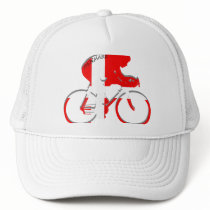 Danish cycling Denmark flag Bicycle Dane gear hats by Funkart Danish cycling Denmark flag Bicycle Dane gear hats