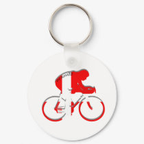 Danish cycling Denmark flag Bicycle Dane gear keychains by Funkart Danish cycling Denmark flag Bicycle Dane gear keychains