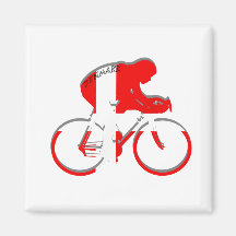Danish cycling Denmark flag Bicycle Dane gear Fridge Magnet