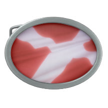 DANISH FLAG OVAL BELT BUCKLES
