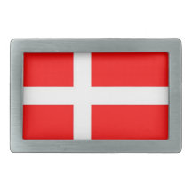DANISH FLAG RECTANGULAR BELT BUCKLES