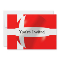 Danish Flag With Bubble Invitation