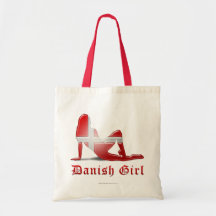 Danish Girl Silhouette Flag Bag
