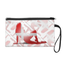 Danish Girl Silhouette Flag Wristlet Clutch