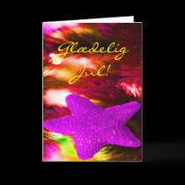 Danish Glædelig Jul,Godt Nytår Purple Star II cards