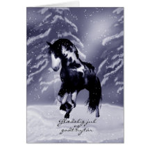 Danish Horse Christmas Card - Digital Painting - G