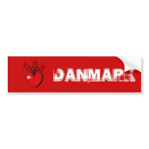 Danish love heart fire of a Dane artwork Bumper Sticker