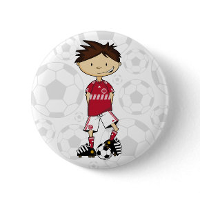 Danish Soccer Boy Badge button