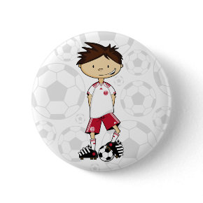 Danish Soccer Boy Sticker button
