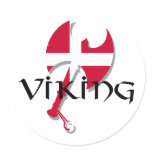 Danish Viking Denmark flag Axe stickers