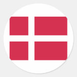 Danmark Flag Round Sticker