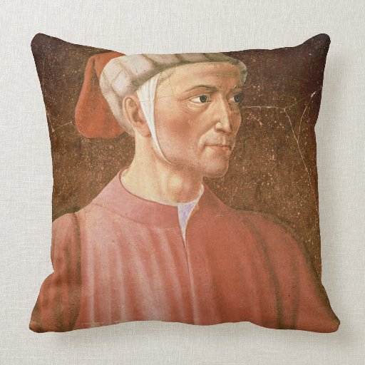 Dante Alighieri (1265-1321) detail of his bust, fr Pillows