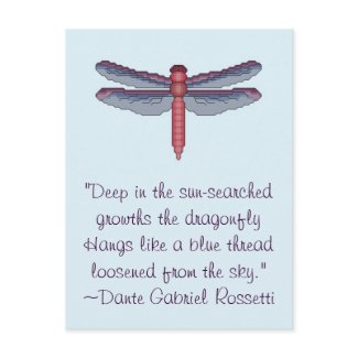 Dante Gabriel Rossetti Dragonfly Quote Postcard postcard