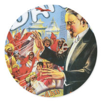 Dante ~ The Mysterious Magician Vintage Magic Act Round Stickers