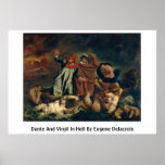 Dante y Virgil en infierno de Eugene Delacroix Posters