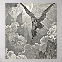 Dante's Divine Comedy Illustration Eagle Engraving Poster