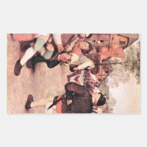 Danza del granero de Pieter Bruegel Rectangular Pegatina