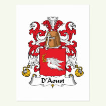 D'Aoust Family Crest Postcard