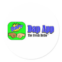 DAP APP TAGLINE ROUND STICKER