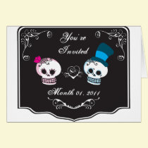 Daper Skull Couple Invitation cards