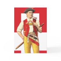 Dapper Appenzell Farmer in Traditional Costume Greeting Card