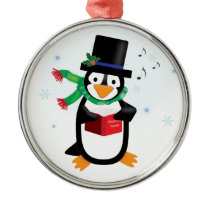 Dapper Caroling Penguin Ornament ornaments