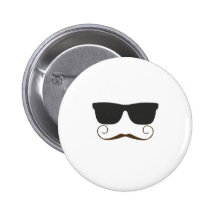 Dapper Mustache Pinback Button