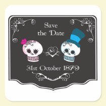 Dapper Skull Wedding Couple stickers