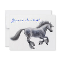 Dappled Grey Draft Horse Invitation by twopurringcats Dappled Grey Draft Horse Invitation