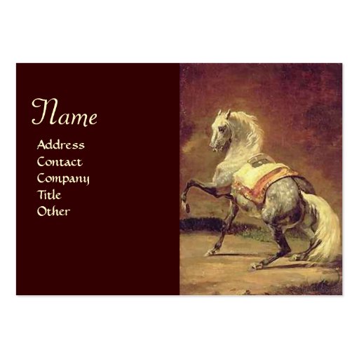 DAPPLED GREY HORSE Monogram Cream Business Cards