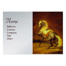 DAPPLED GREY HORSE Monogram Platinum Metallic Business Cards