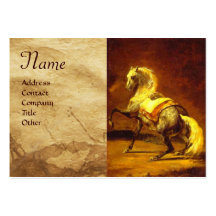 DAPPLED GREY HORSE Parchment Monogram Business Card Template