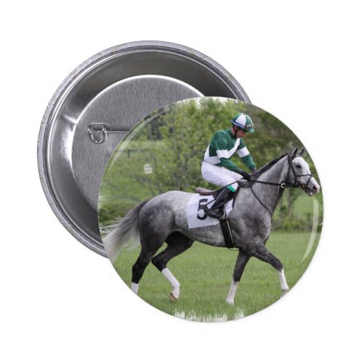Dappled Grey Race Horse Pin