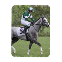 Dappled Grey Race Horse Premium Magnet