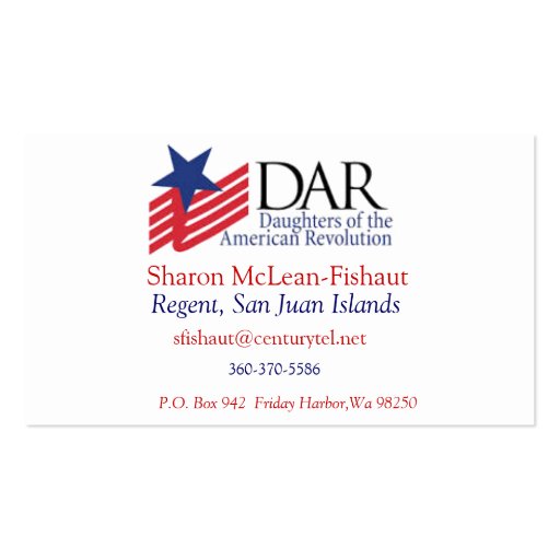 DAR Card for Mom Business Cards