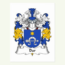 Dar Family Crest Postcard