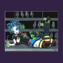 "Darby" Gothic Roller Derby Skate Girl Postcard postcards