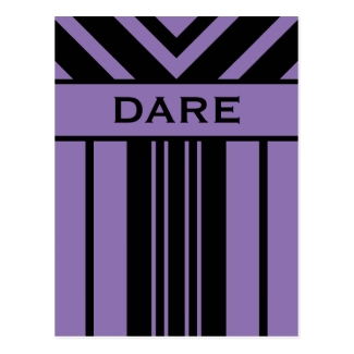 Dare Black and Purple Stripes & Chevrons Postcard