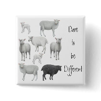 Dare to be Different Sheep Pin buttons