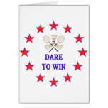 Dare To Win Badminton Greeting Cards