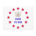 Dare To Win Badminton Post Card