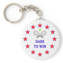 Dare to Win Tennis Key Chain