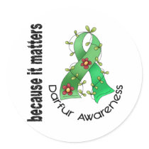 DARFUR Flower Ribbon 3 stickers