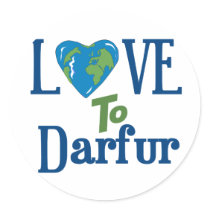 Darfur Heart 3 stickers by awarenessgifts Darfur Heart 3 stickers