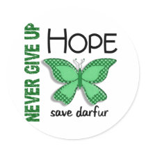 Darfur Never Give Up Hope Butterfly 4.1 stickers by awarenessgifts Darfur Never Give Up Hope Butterfly 4.1 stickers