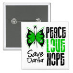 Darfur Peace Love Hope Pinback Buttons